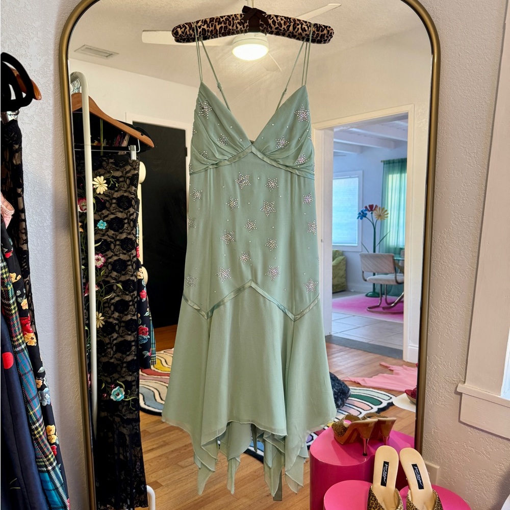 Vintage Betsey Johnson Evening Rare Mint Rhinestone Star Fairy Dress ✨